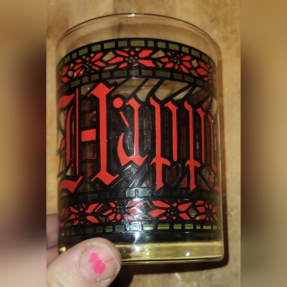 Vintage Houze Holiday Glass Tumblers 4 - Picture 1 of 4